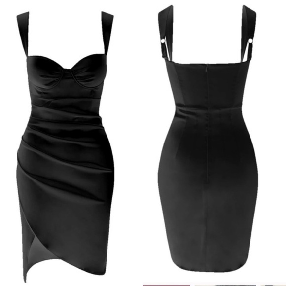 NEW LEAU SZ SM HALO SATIN BUSTIER DRESS WHITE - Picture 2 of 7